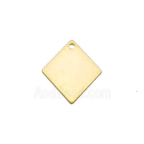 Stainless Steel Rhombic Pendant Gold Plated
