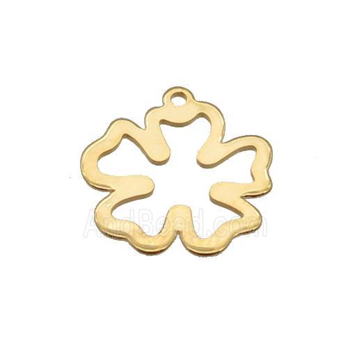Stainless Steel Flower Pendant Gold Plated