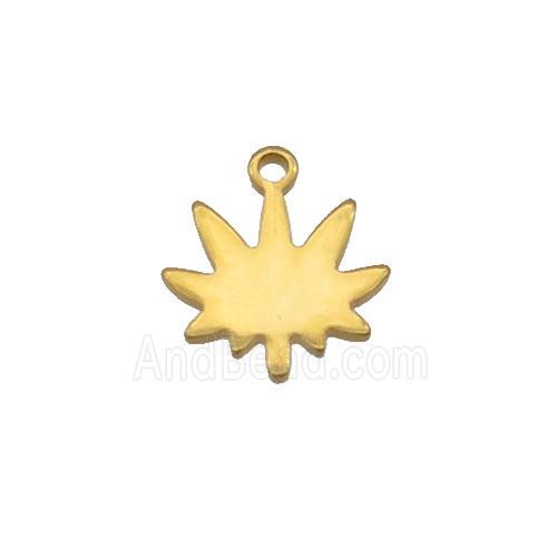Stainless Steel Mapleleaf Pendant Gold Plated