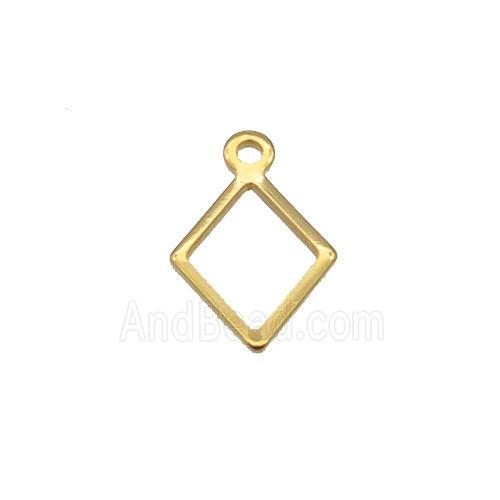 Stainless Steel Rhombic Pendant Gold Plated
