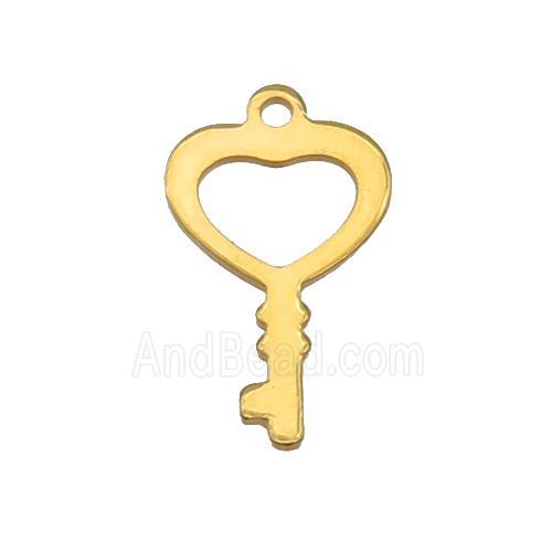 Stainless Steel Key Pendant Gold Plated