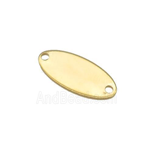 Stainless Steel Oval Connector Gold Plated