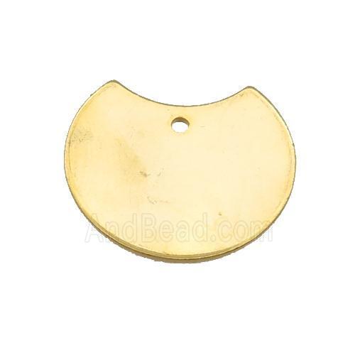 Stainless Steel Moon Pendant Gold Plated