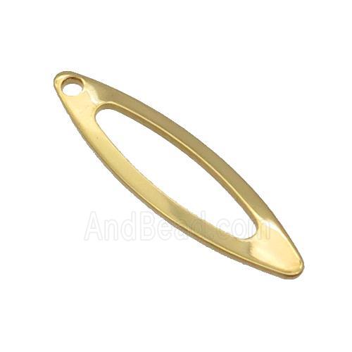 Stainless Steel Marquise Oval Pendant Gold Plated