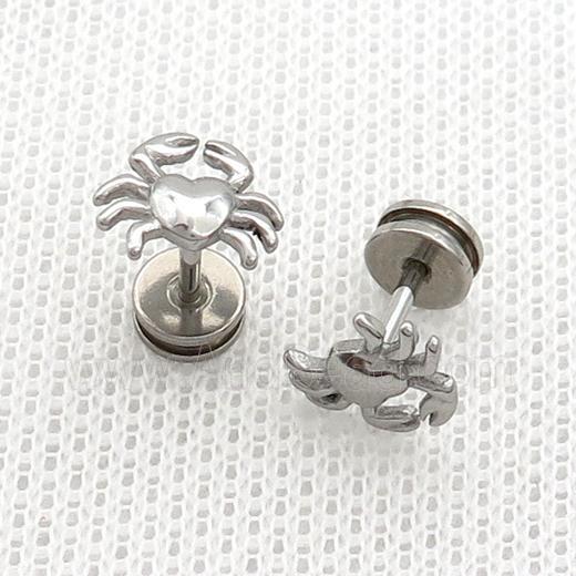 Raw Stainless Steel Stud Earrings Scorpion