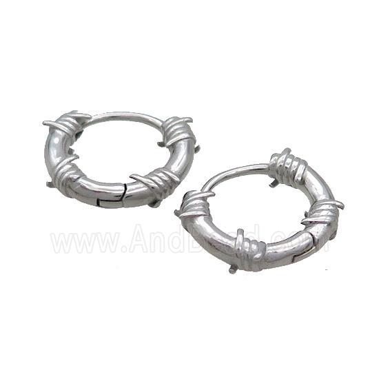 Raw Stainless Steel Hoop Earrings