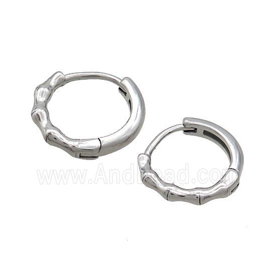 Raw Stainless Steel Hoop Earrings Bamboo