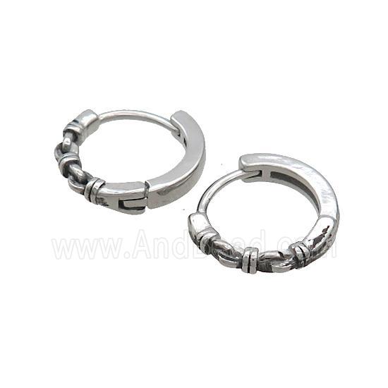 Raw Stainless Steel Hoop Earrings