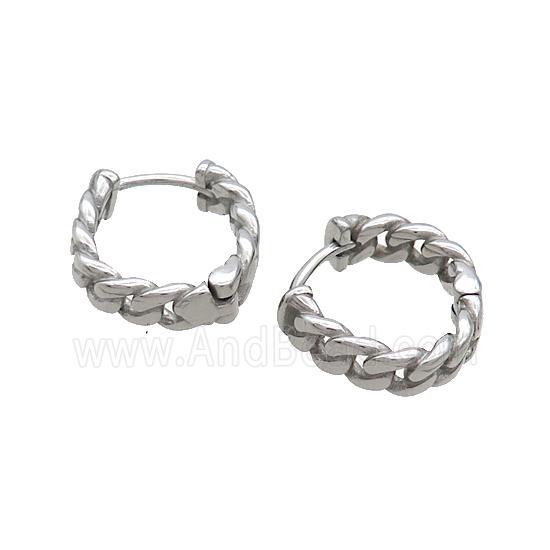 Raw Stainless Steel Hoop Earrings