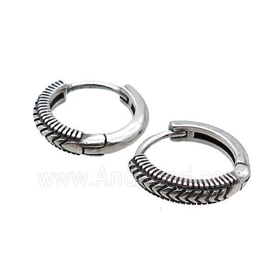 Stainless Steel Hoop Earrings Antique Silver