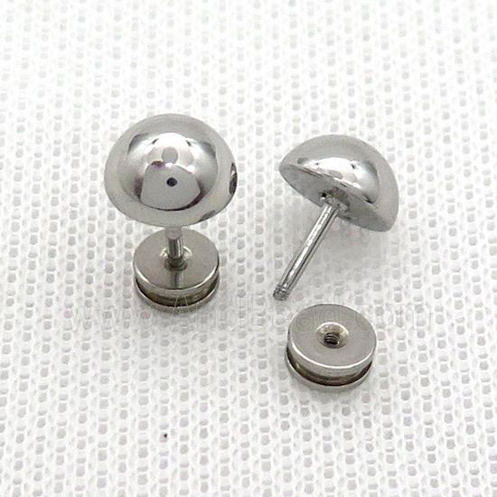 Raw Stainless Steel Stud Earrings