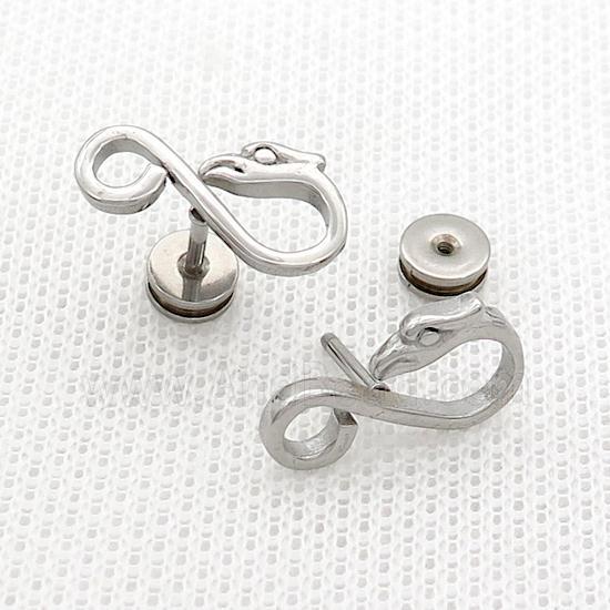 Raw Stainless Steel Stud Earrings Dragon
