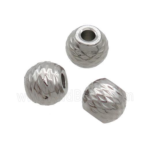 Raw Stainless Steel Round Beads