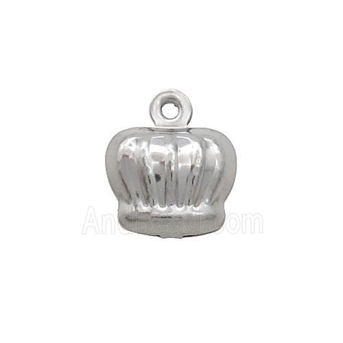 Raw Stainless Steel Crown Pendant