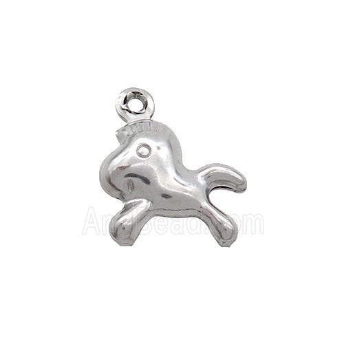 Raw Stainless Steel Foal Charm Pendant