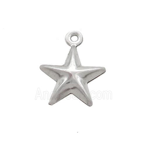 Raw Stainless Steel Star Charm Pendant
