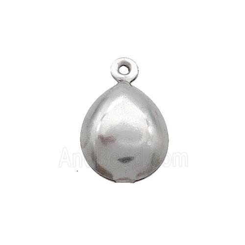 Raw Stainless Steel Teardrop Pendant