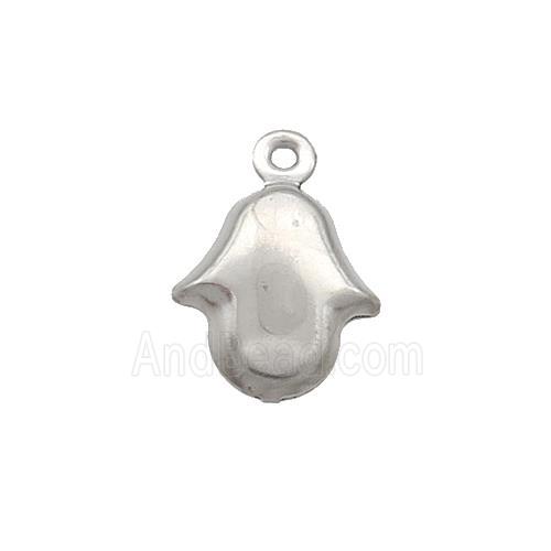 Raw Stainless Steel Hamsahand Pendant