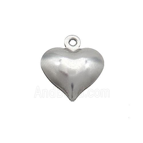 Raw Stainless Steel Heart Pendant