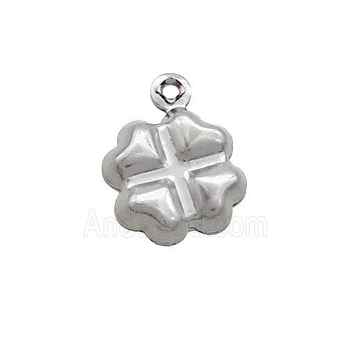 Raw Stainless Steel Clover Pendant