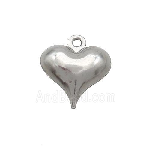 Raw Stainless Steel Heart Pendant