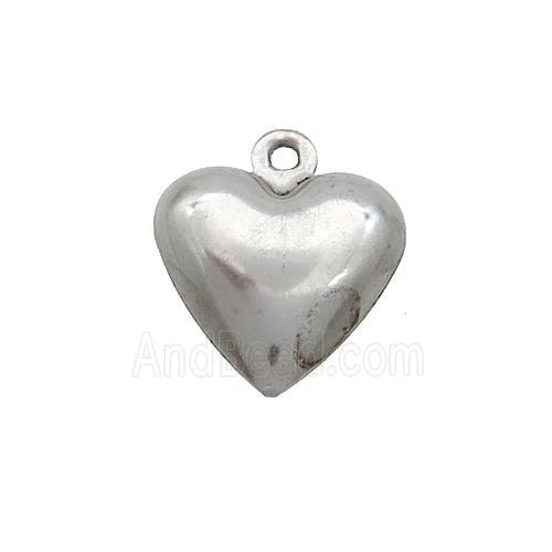 Raw Stainless Steel Heart Pendant