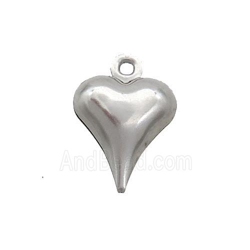 Raw Stainless Steel Heart Pendant