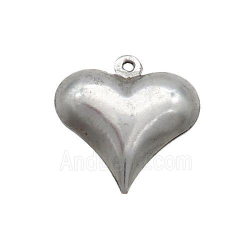 Raw Stainless Steel Heart Pendant