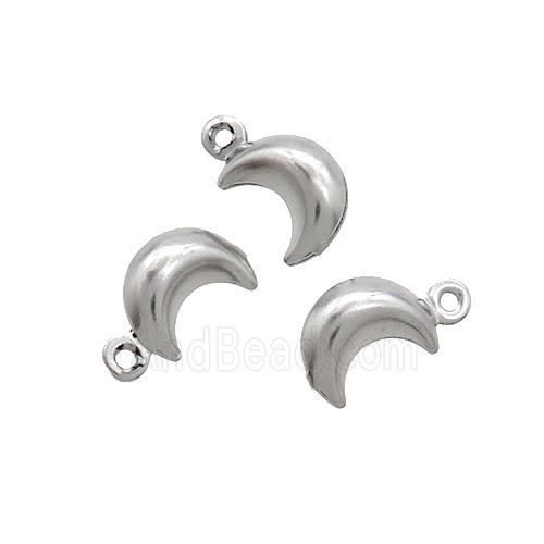 Raw Stainless Steel Moon Pendant