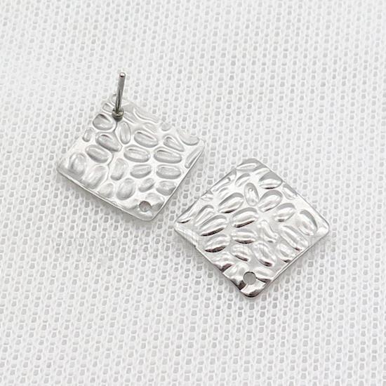 Raw Stainless Steel Stud Earrings