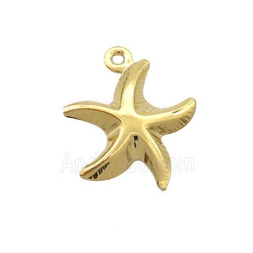 Stainless Steel Starfish Pendant Gold Plated