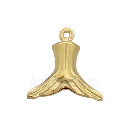 Stainless Steel SharkTail Pendant Gold Plated