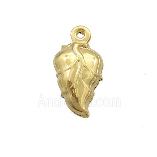 Stainless Steel Leaf Pendant Gold Plated