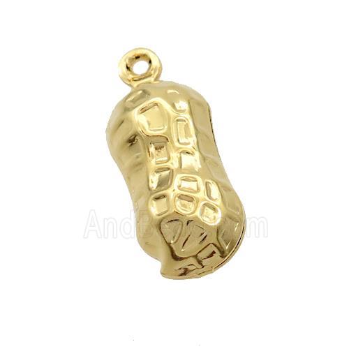 Stainless Steel Peanut Pendant Gold Plated