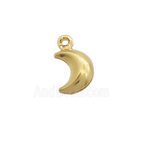 Stainless Steel Moon Pendant Gold Plated
