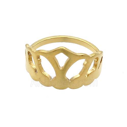 Stainless Steel Rings Crown Gold Plated