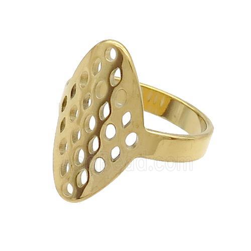 Stainless Steel Rings Gold Plated Mesh