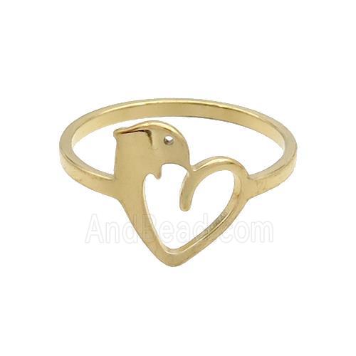 Stainless Steel Rings Dolphin Gold Plated