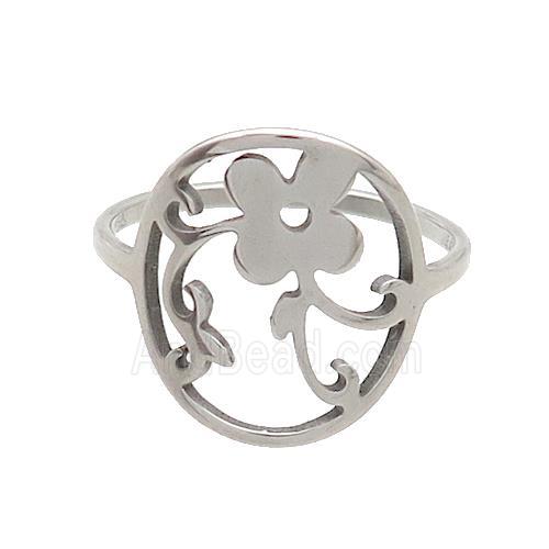 Raw Stainless Steel Rings Flower