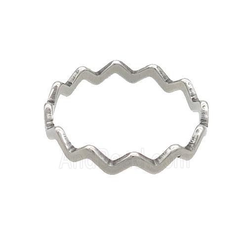 Raw Stainless Steel Rings Wave