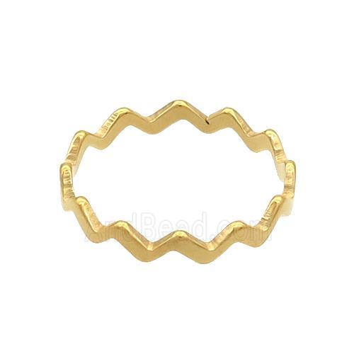 Stainless Steel Rings Wave Gold Plated