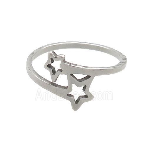 Raw Stainless Steel Rings Star