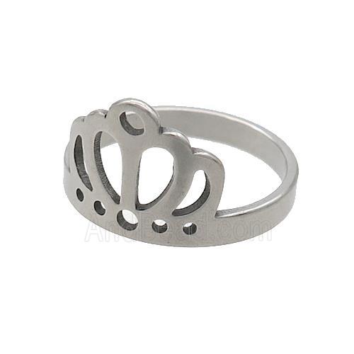 Raw Stainless Steel Crown Rings