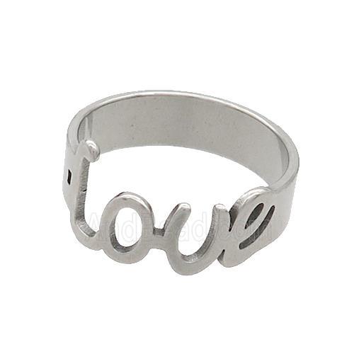 Raw Stainless Steel Rings LOVE