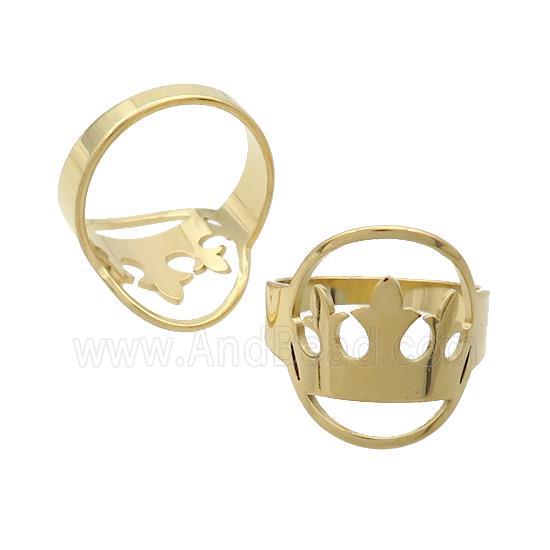 Stainless Steel Rings Crown Gold Plated