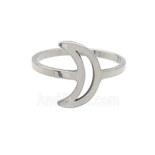 Raw Stainless Steel Rings Moon