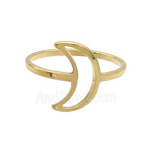 Stainless Steel Rings Moon Gold Plated
