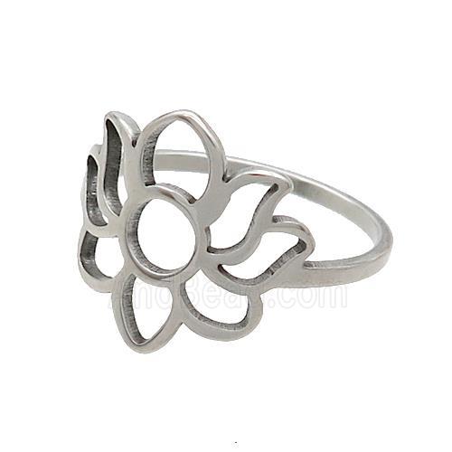 Raw Stainless Steel Rings Flower