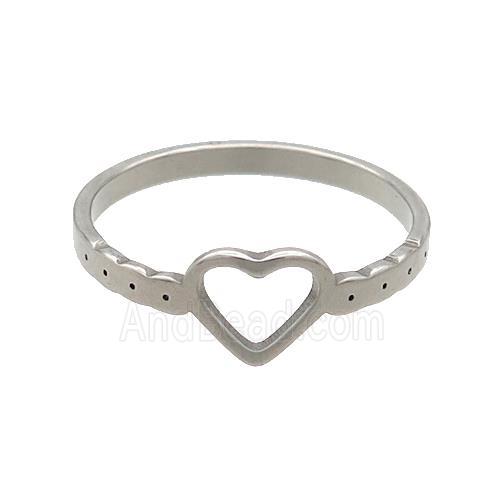 Raw Stainless Steel Heart Rings