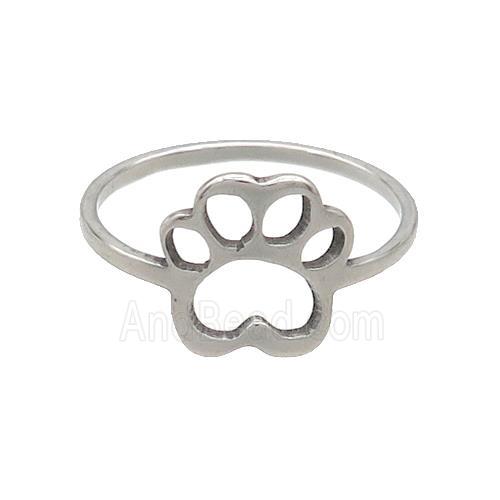 Raw Stainless Steel Rings Paw